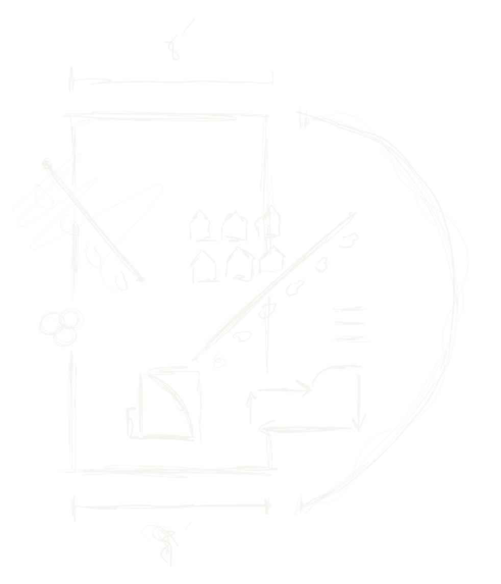 Architectural blueprint sketch of a city block